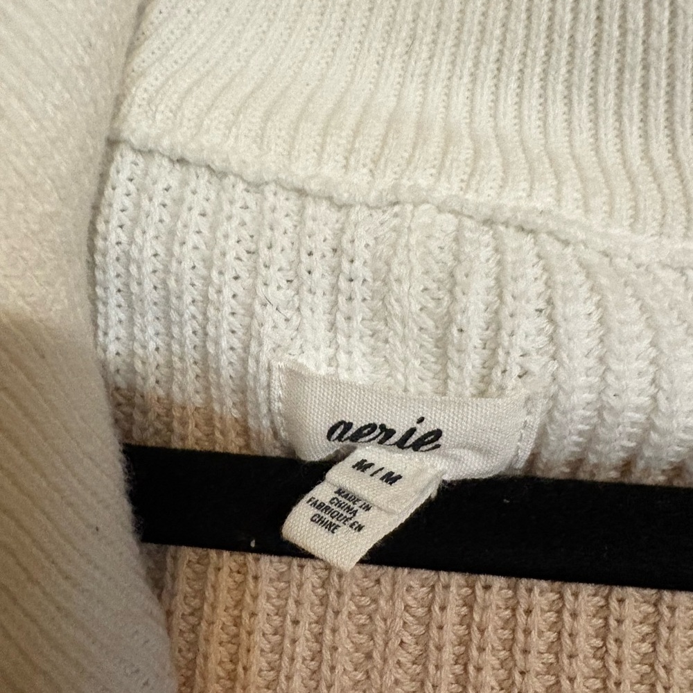 Aerie Beyond Quarter Zip Sweater Toasty Combo - Picture 3 of 4